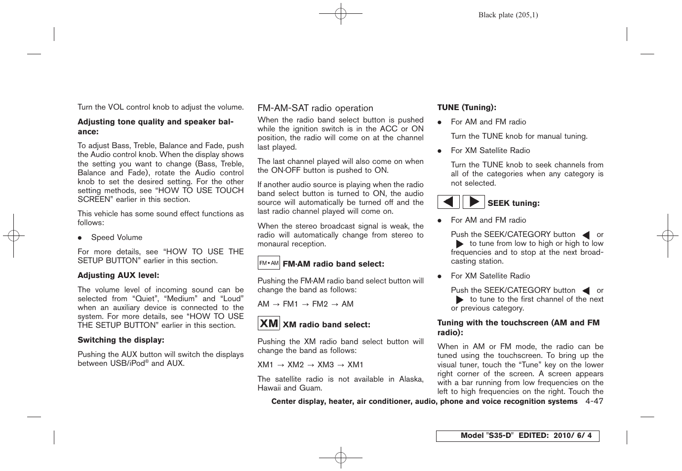 NISSAN 2011 Rogue - Owner's Manual User Manual | Page 205 / 369