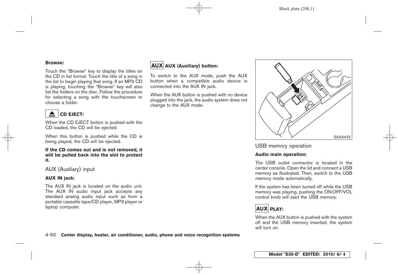 NISSAN 2011 Rogue - Owner's Manual User Manual | Page 208 / 369