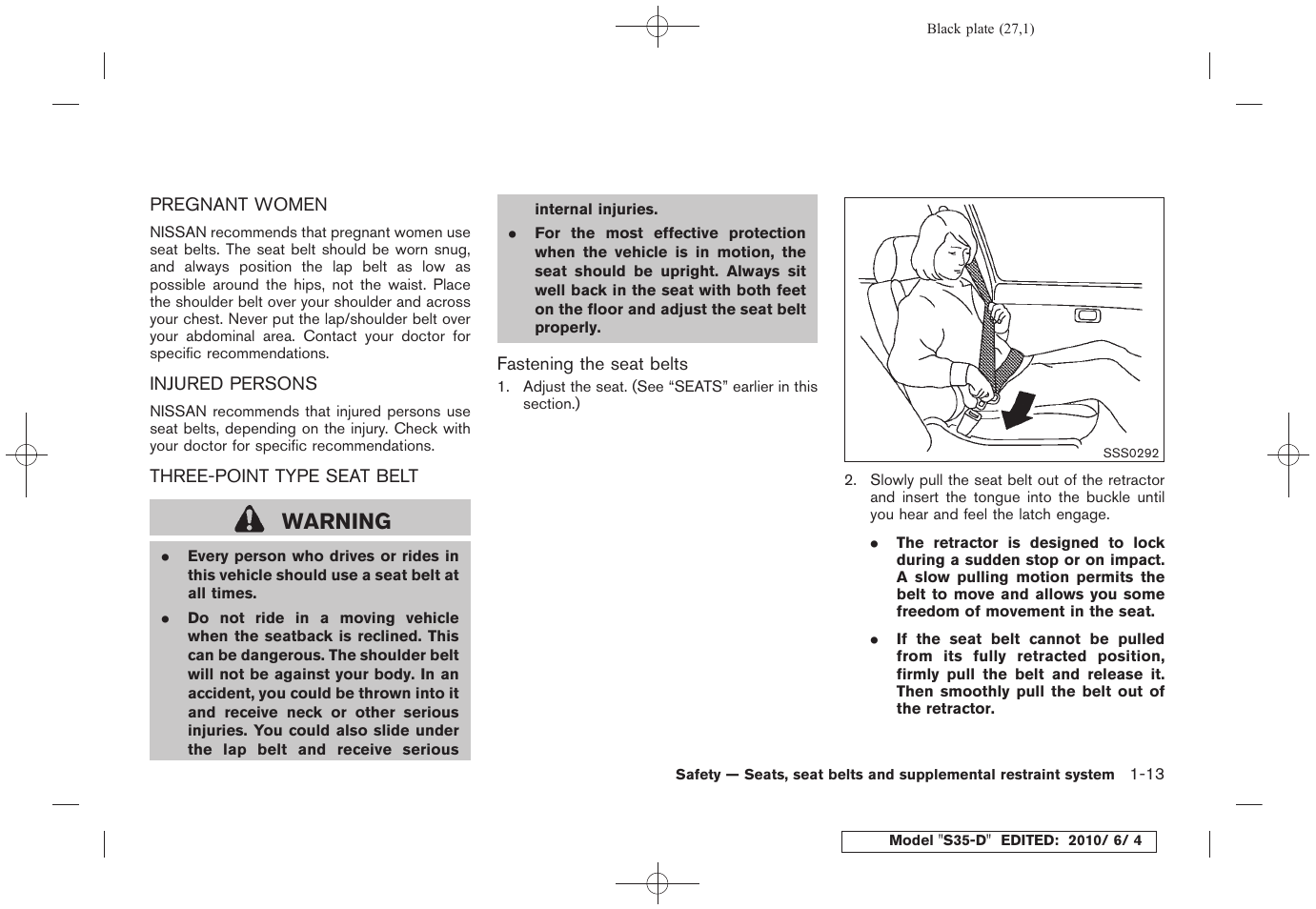 Warning | NISSAN 2011 Rogue - Owner's Manual User Manual | Page 29 / 369