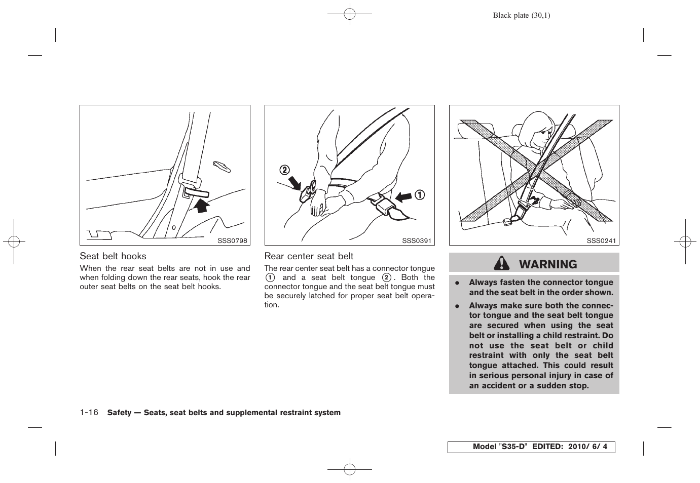 Warning | NISSAN 2011 Rogue - Owner's Manual User Manual | Page 32 / 369