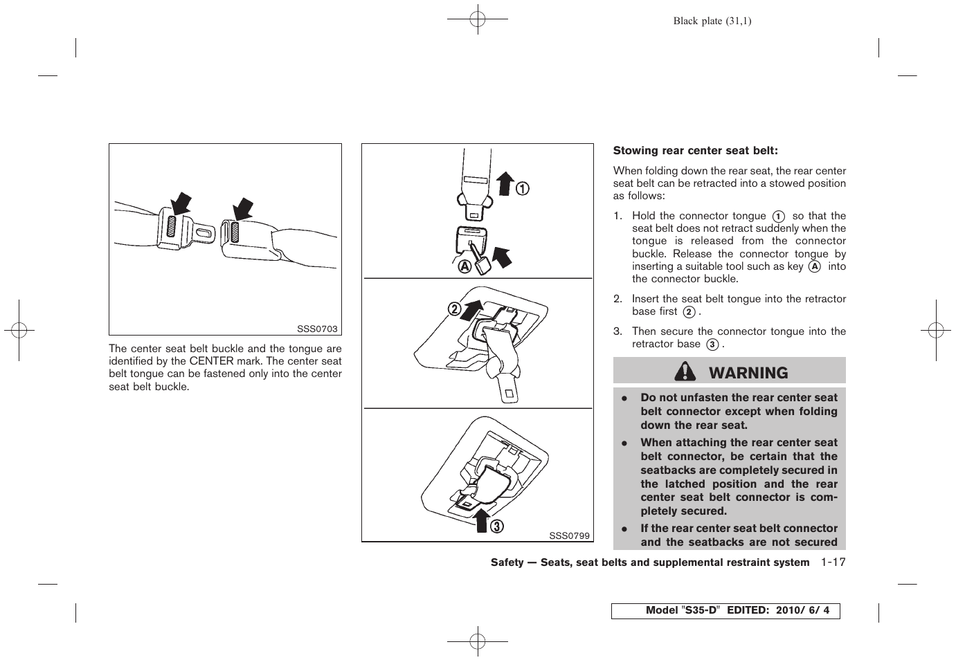 Warning | NISSAN 2011 Rogue - Owner's Manual User Manual | Page 33 / 369