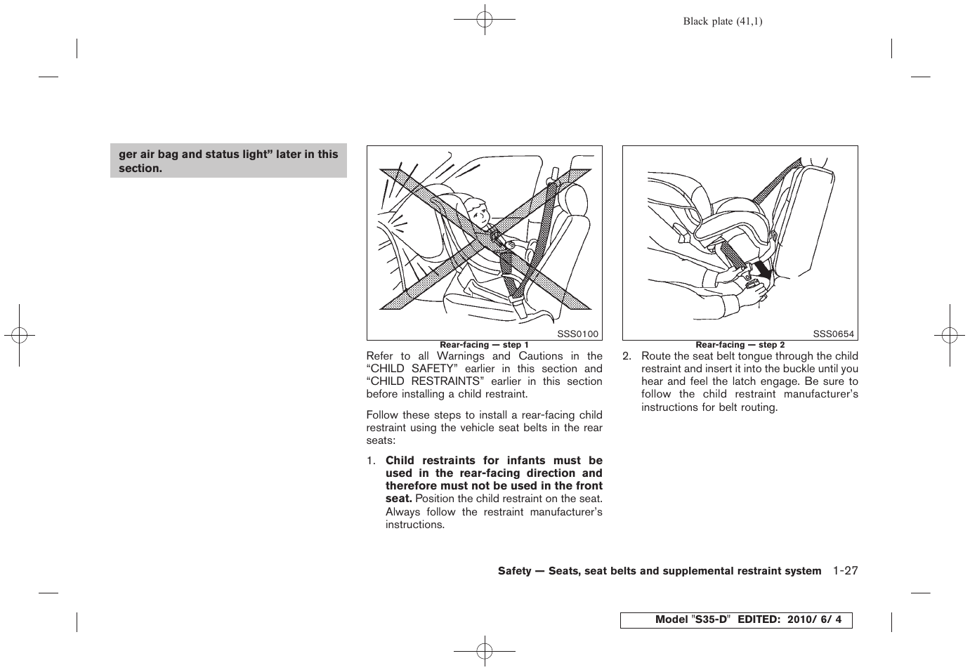 NISSAN 2011 Rogue - Owner's Manual User Manual | Page 43 / 369