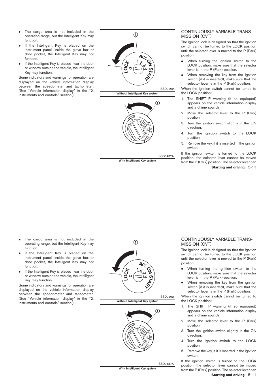 Continuously variable transmission (cvt) -11 | NISSAN 2012 Rogue - Owner's Manual User Manual | Page 250 / 378