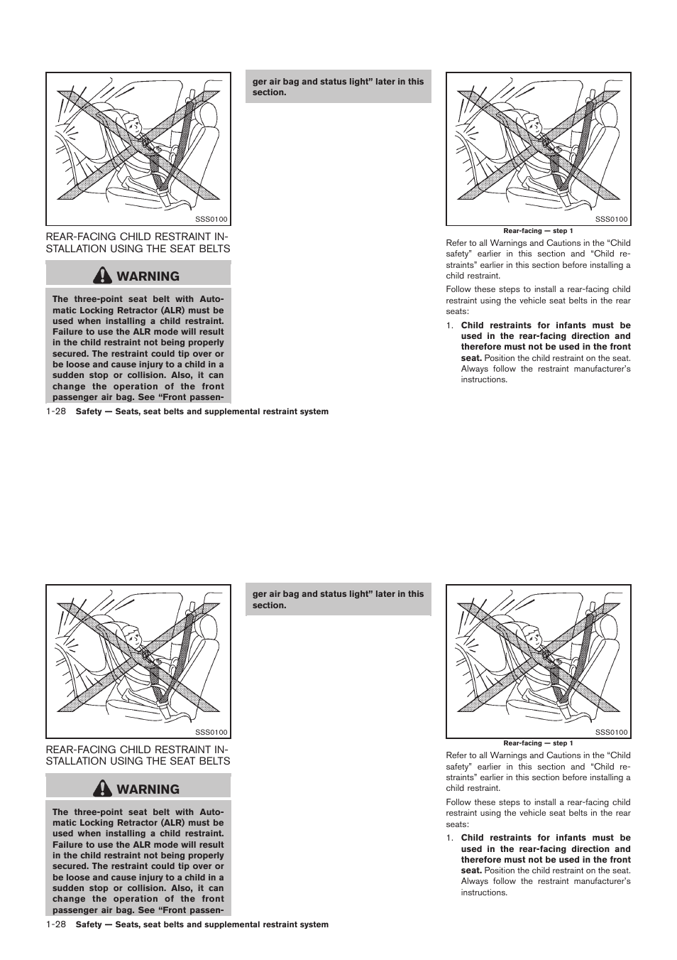 Warning | NISSAN 2012 Rogue - Owner's Manual User Manual | Page 45 / 378