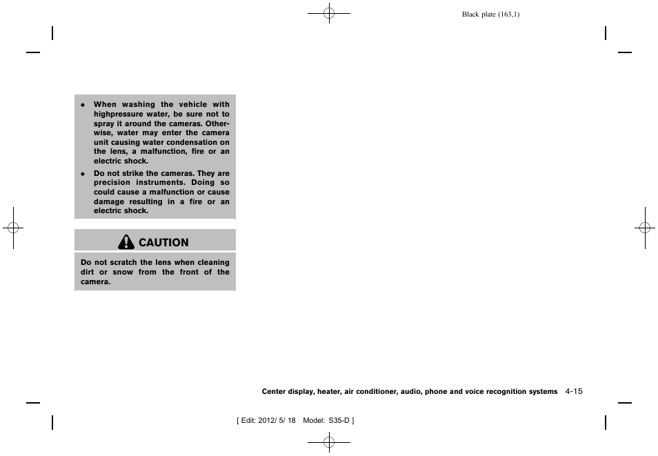 Caution | NISSAN 2013 Rogue - Owner's Manual User Manual | Page 165 / 371