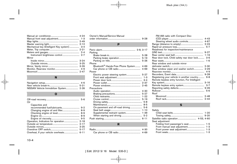 NISSAN 2013 Rogue - Owner's Manual User Manual | Page 366 / 371