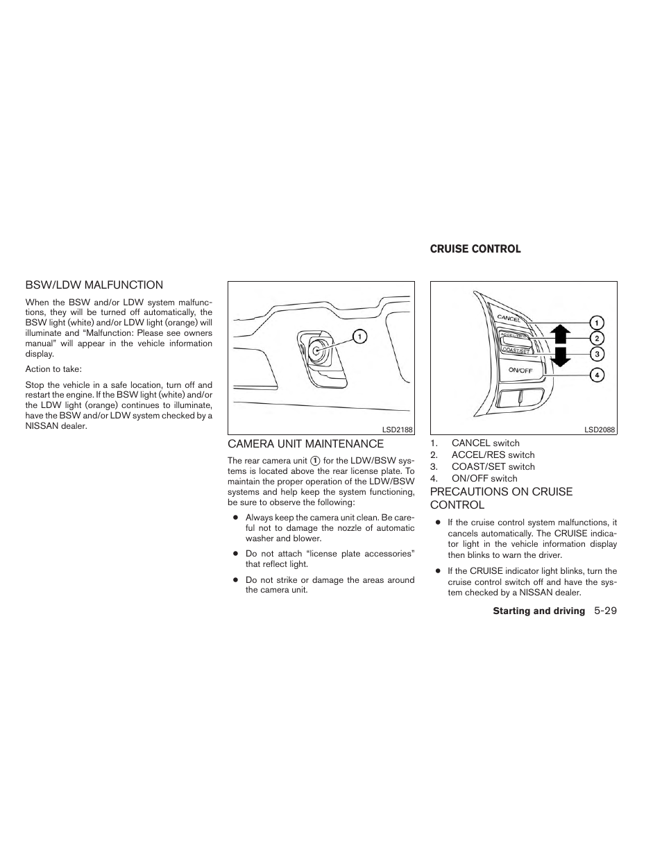 Cruise control -29, Precautions on cruise control -29 | NISSAN 2014 Rogue - Owner's Manual User Manual | Page 314 / 442