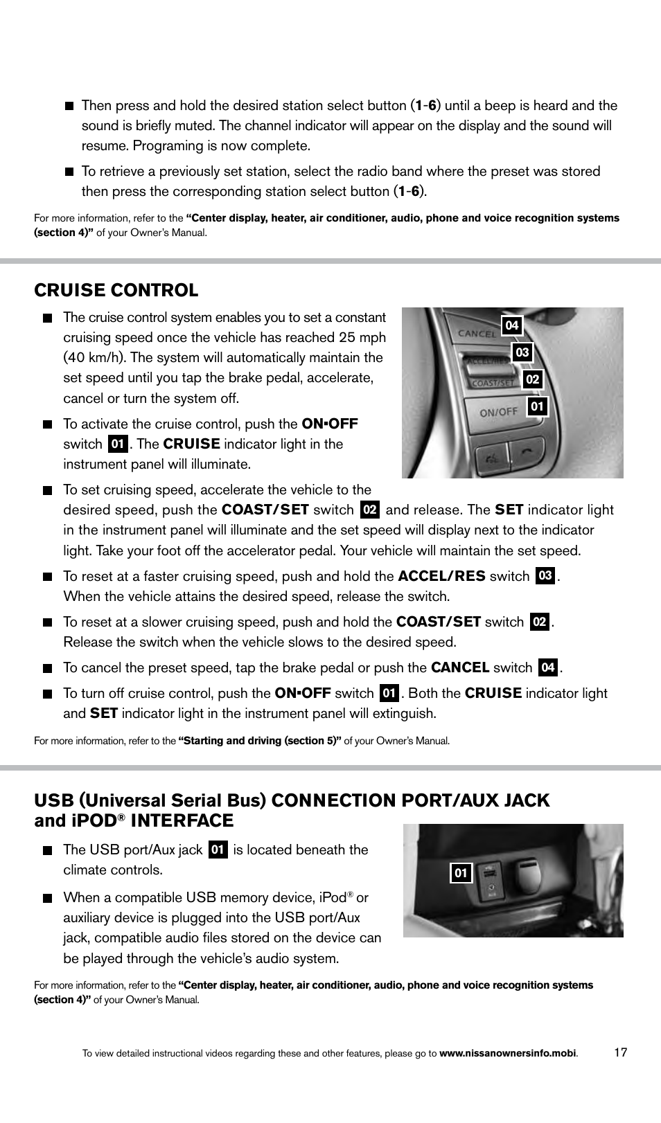 Cruise control, Interface | NISSAN 2014 Rogue - Quick Reference Guide User Manual | Page 19 / 28