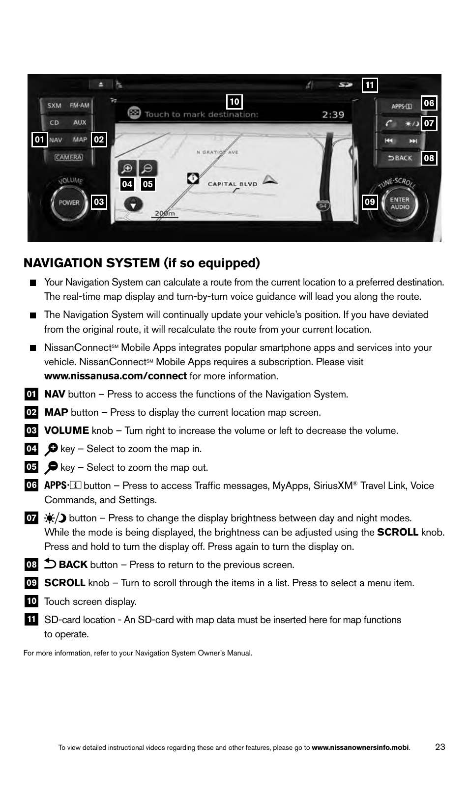Navigation system (if so equipped) | NISSAN 2014 Rogue - Quick Reference Guide User Manual | Page 25 / 28