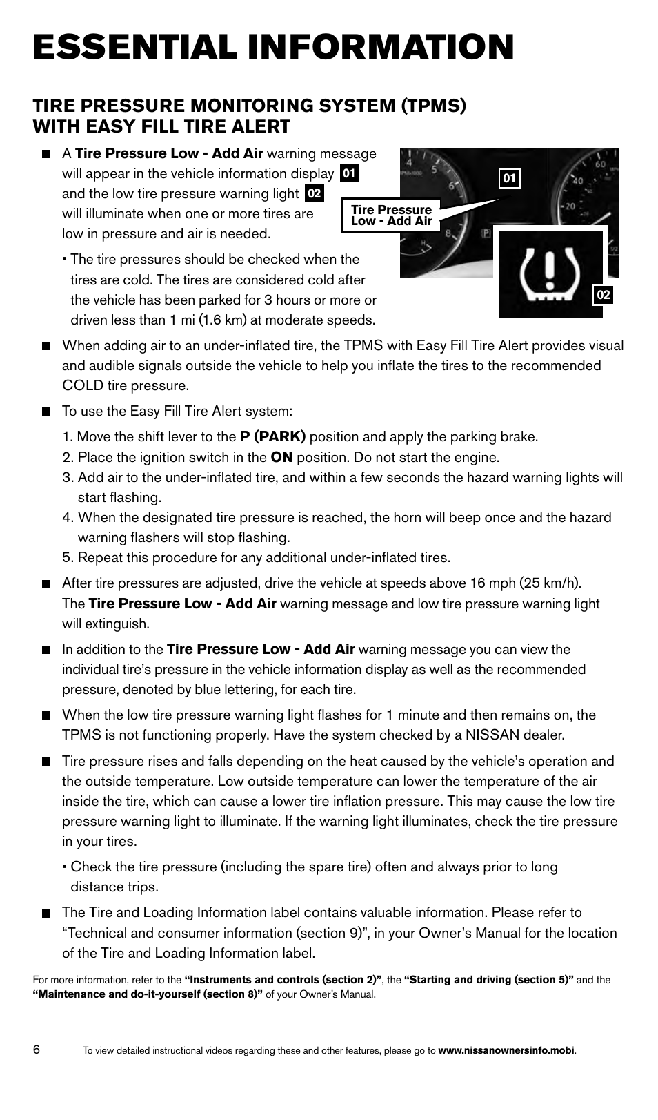Essential information | NISSAN 2014 Rogue - Quick Reference Guide User Manual | Page 8 / 28