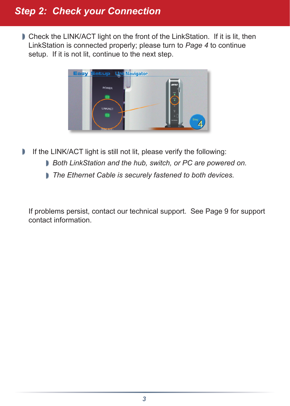 Step 2: check your connection | Buffalo Technology LINKSTATION HS-DGL User Manual | Page 3 / 9