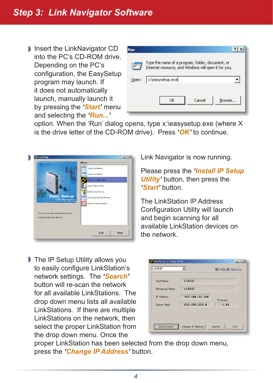 Step 3: link navigator software | Buffalo Technology LINKSTATION HS-DGL User Manual | Page 4 / 9