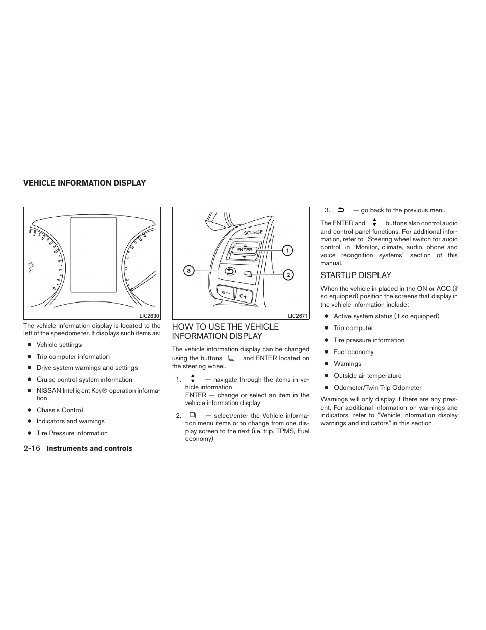 Vehicle information display -16 | NISSAN 2015 Rogue - Owner's Manual User Manual | Page 101 / 440