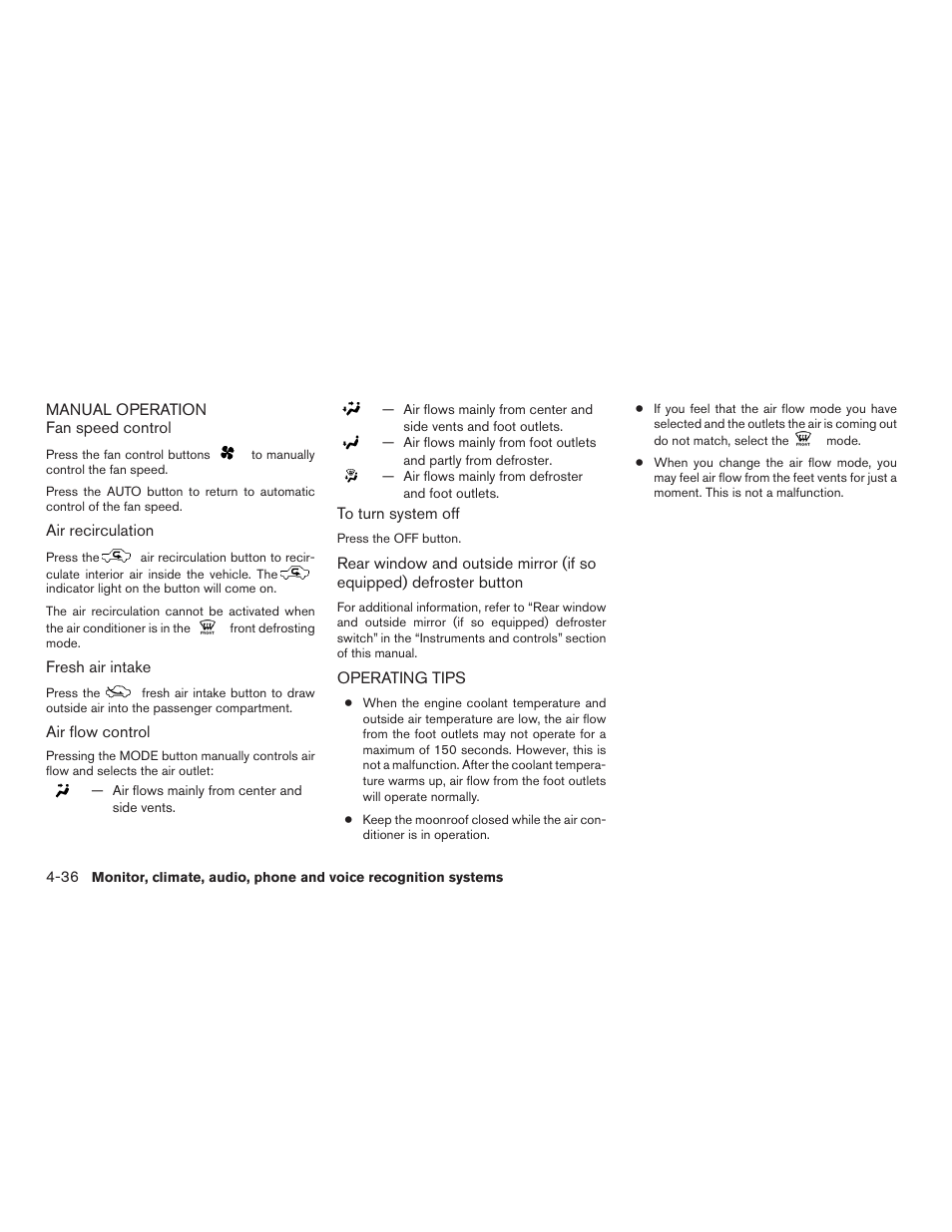 Manual operation -36 operating tips -36 | NISSAN 2015 Rogue - Owner's Manual User Manual | Page 213 / 440