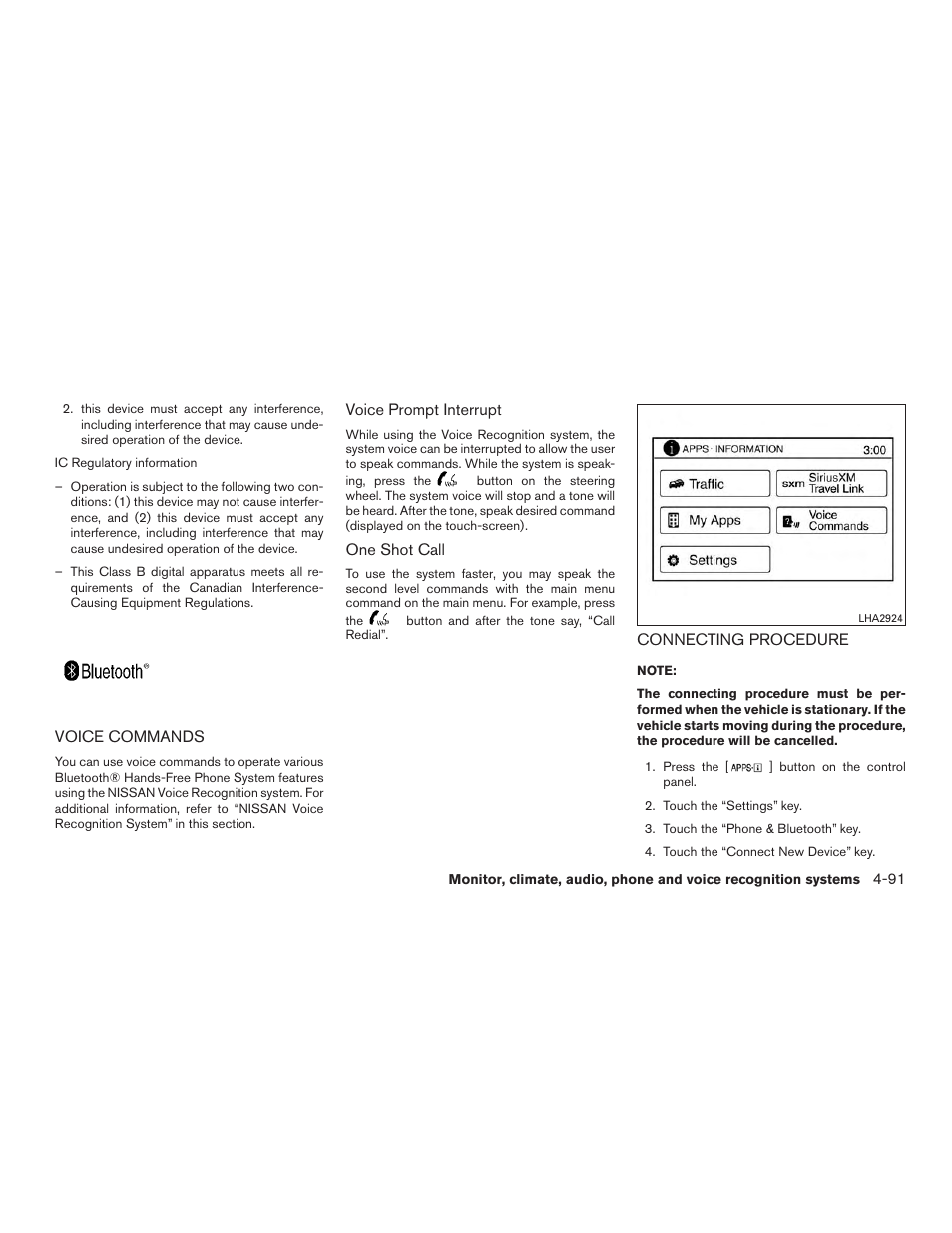 Voice commands -91 connecting procedure -91 | NISSAN 2015 Rogue - Owner's Manual User Manual | Page 268 / 440