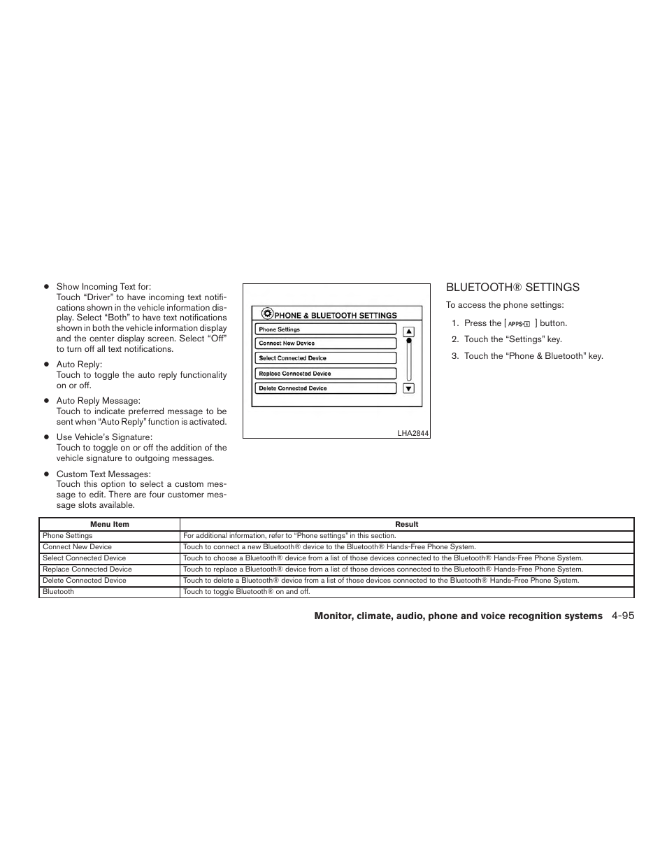 Bluetooth® settings -95, Bluetooth® settings | NISSAN 2015 Rogue - Owner's Manual User Manual | Page 272 / 440