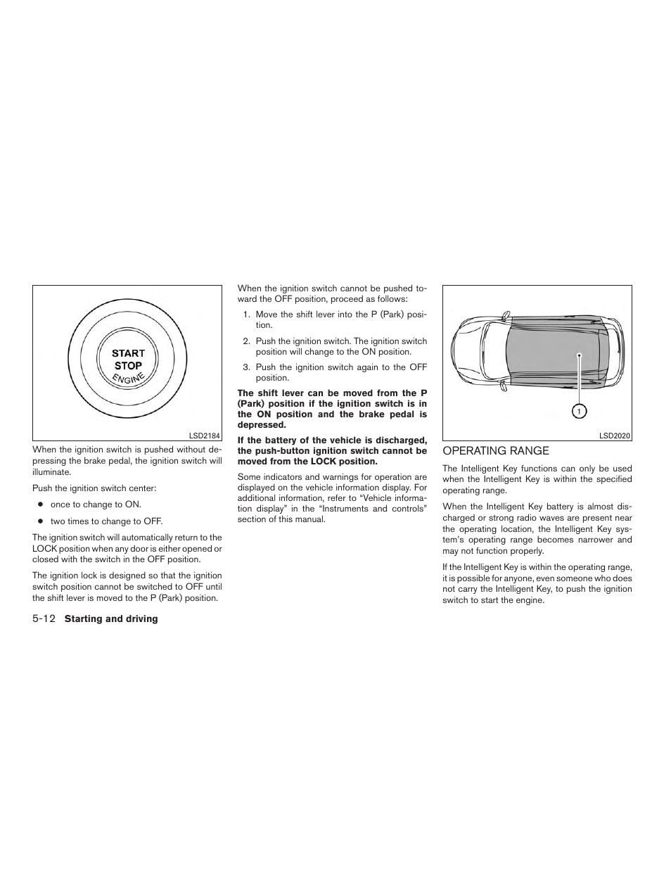 Operating range -12 | NISSAN 2015 Rogue - Owner's Manual User Manual | Page 291 / 440