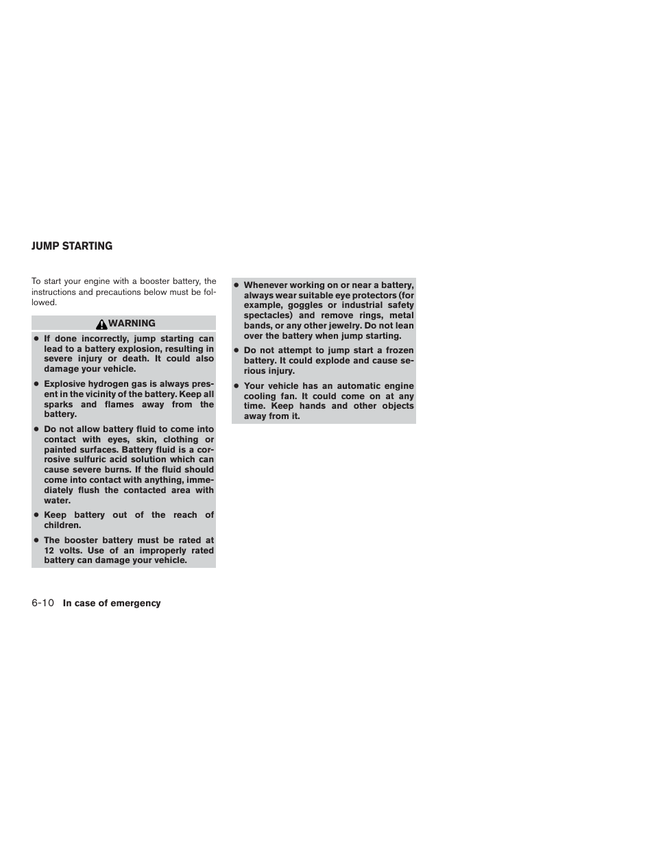 Jump starting -10 | NISSAN 2015 Rogue - Owner's Manual User Manual | Page 343 / 440