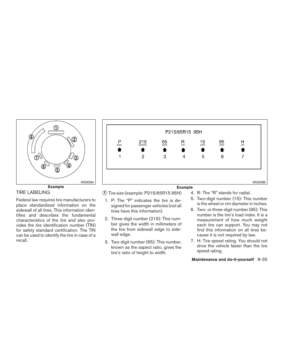 Tire labeling -35 | NISSAN 2015 Rogue - Owner's Manual User Manual | Page 390 / 440