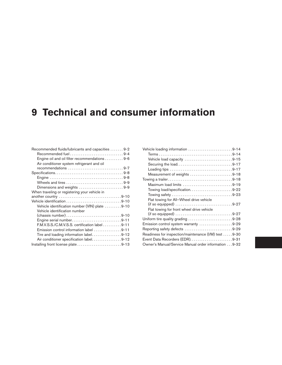 Technical and consumer information, 9 technical and consumer information | NISSAN 2015 Rogue - Owner's Manual User Manual | Page 400 / 440