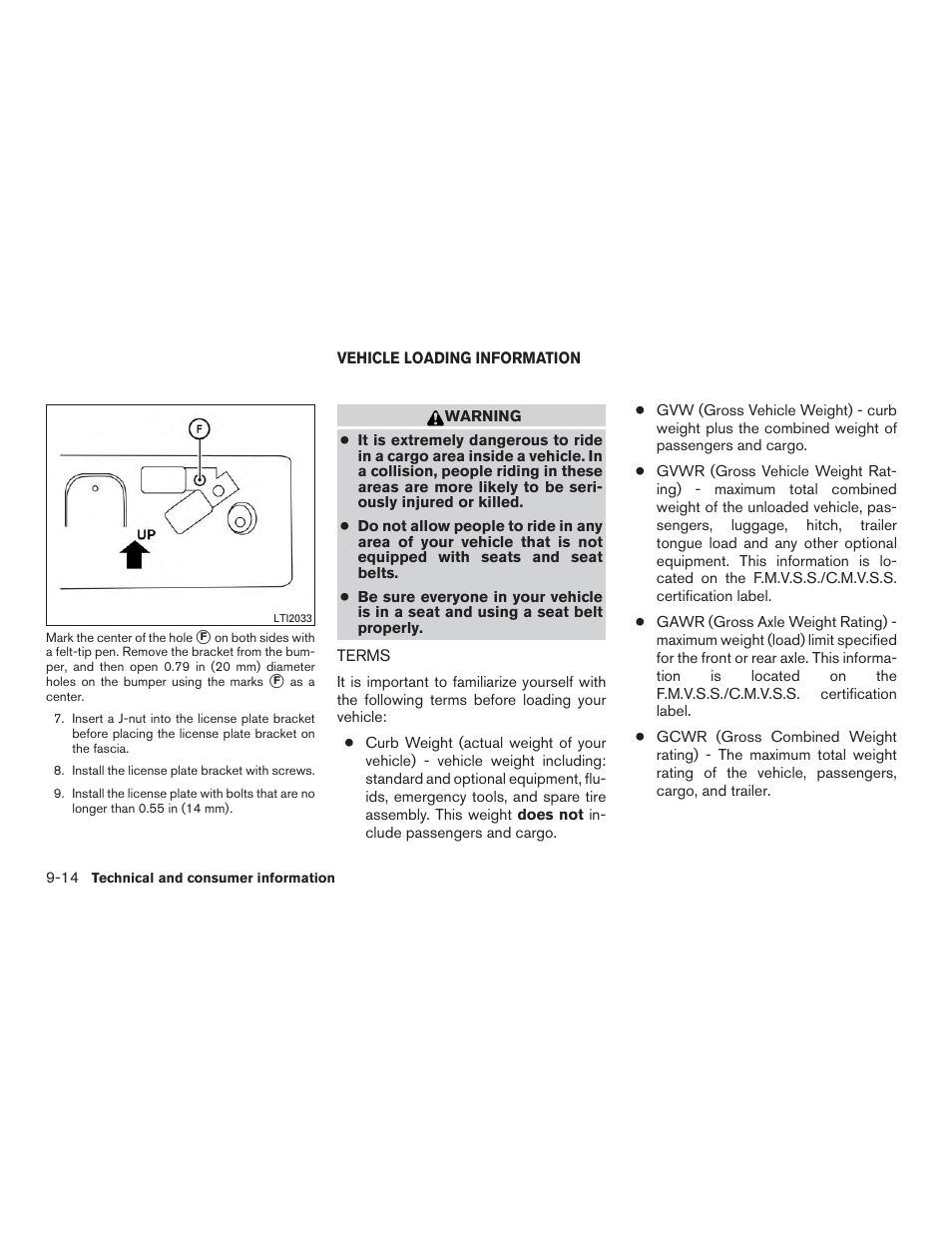 Vehicle loading information -14, Terms -14 | NISSAN 2015 Rogue - Owner's Manual User Manual | Page 413 / 440