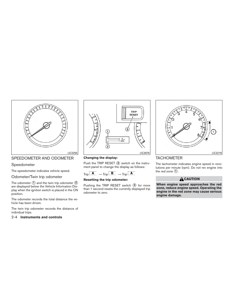 Speedometer and odometer -4 tachometer -4 | NISSAN 2015 Rogue - Owner's Manual User Manual | Page 89 / 440