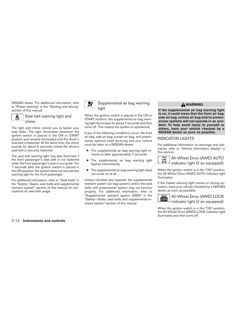 Indicator lights -12 | NISSAN 2015 Rogue - Owner's Manual User Manual | Page 97 / 440