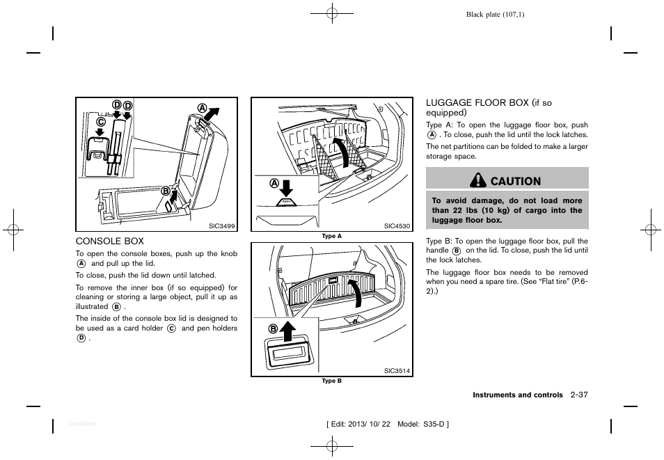 Caution | NISSAN 2014 Rogue Select - Owner's Manual User Manual | Page 109 / 323