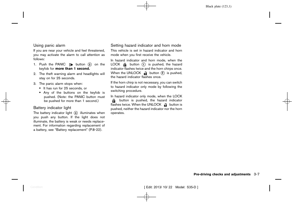 NISSAN 2014 Rogue Select - Owner's Manual User Manual | Page 125 / 323