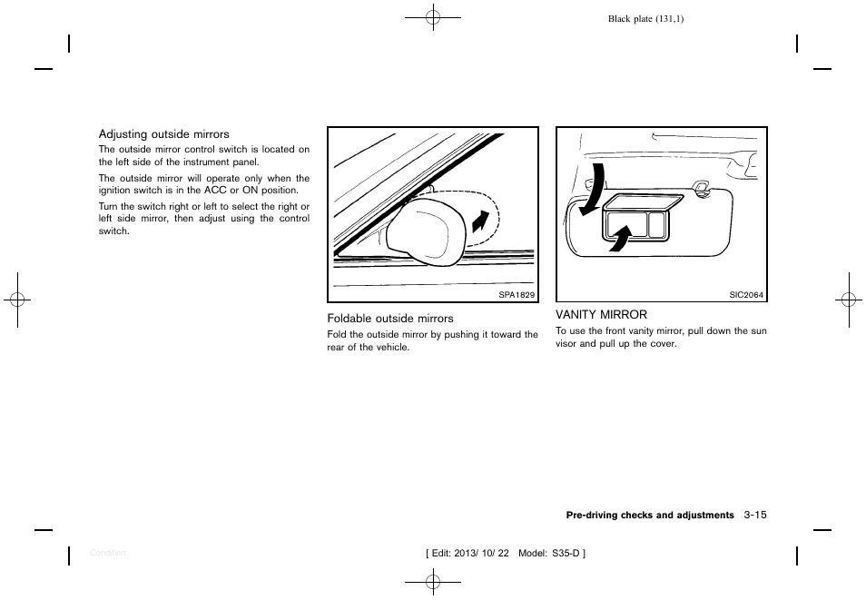 Vanity mirror -15 | NISSAN 2014 Rogue Select - Owner's Manual User Manual | Page 133 / 323