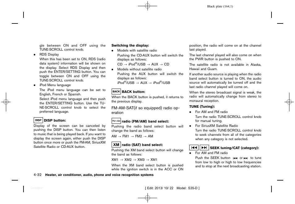 NISSAN 2014 Rogue Select - Owner's Manual User Manual | Page 166 / 323