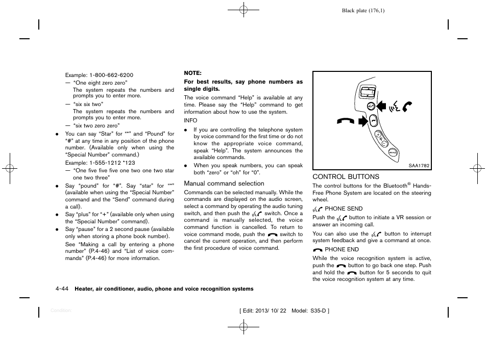 Control buttons -44 | NISSAN 2014 Rogue Select - Owner's Manual User Manual | Page 178 / 323