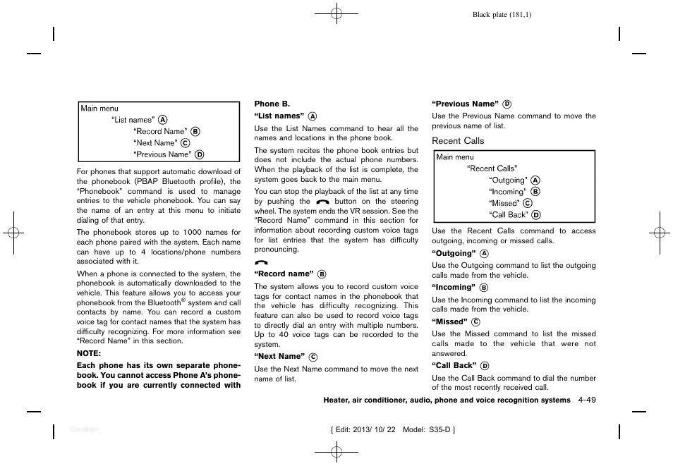 NISSAN 2014 Rogue Select - Owner's Manual User Manual | Page 183 / 323