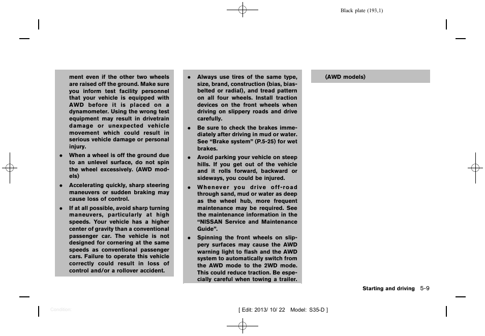 NISSAN 2014 Rogue Select - Owner's Manual User Manual | Page 195 / 323