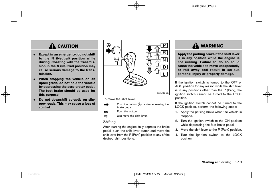 Caution, Warning | NISSAN 2014 Rogue Select - Owner's Manual User Manual | Page 199 / 323