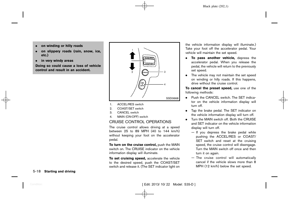 Cruise control operations -18 | NISSAN 2014 Rogue Select - Owner's Manual User Manual | Page 204 / 323