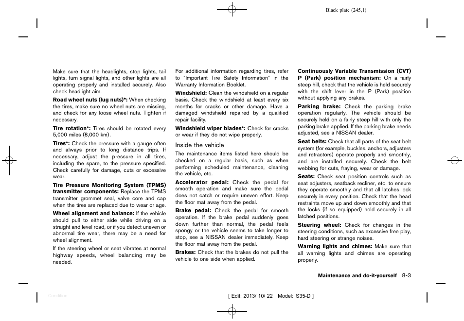 NISSAN 2014 Rogue Select - Owner's Manual User Manual | Page 247 / 323