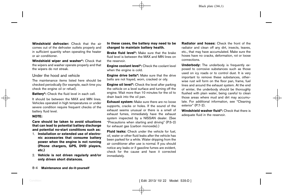 NISSAN 2014 Rogue Select - Owner's Manual User Manual | Page 248 / 323