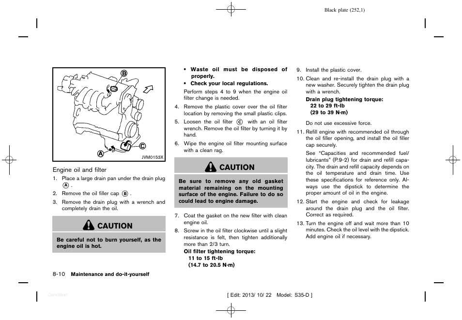 Caution | NISSAN 2014 Rogue Select - Owner's Manual User Manual | Page 254 / 323