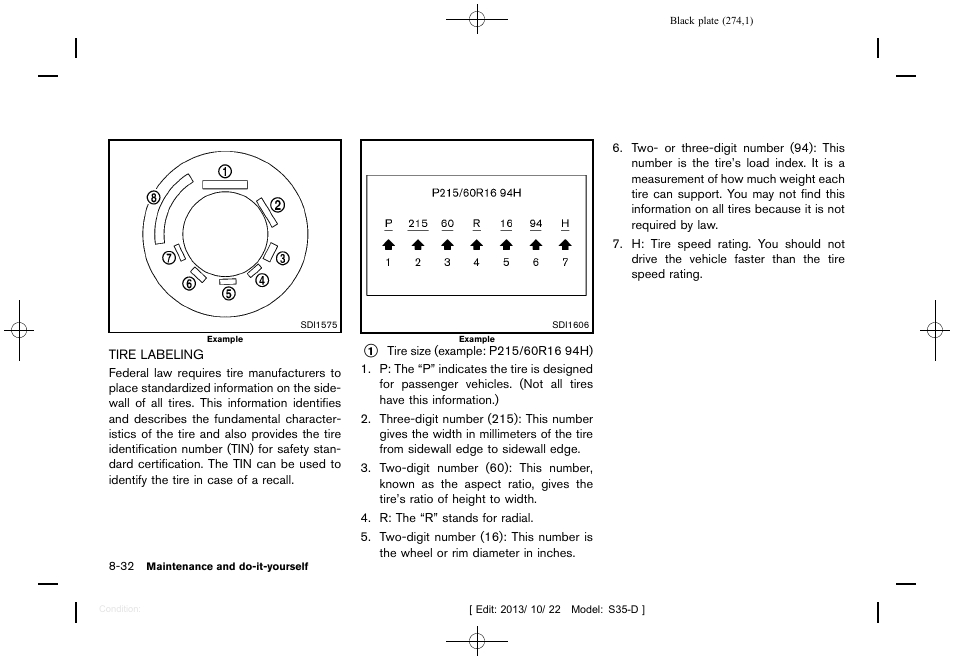 Tire labeling -32 | NISSAN 2014 Rogue Select - Owner's Manual User Manual | Page 276 / 323