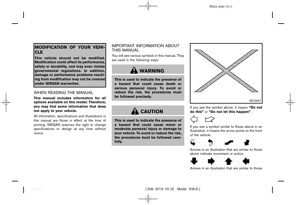 Warning, Caution | NISSAN 2014 Rogue Select - Owner's Manual User Manual | Page 3 / 323