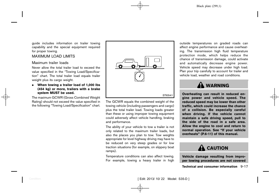 Maximum load limits -17, Warning, Caution | NISSAN 2014 Rogue Select - Owner's Manual User Manual | Page 301 / 323