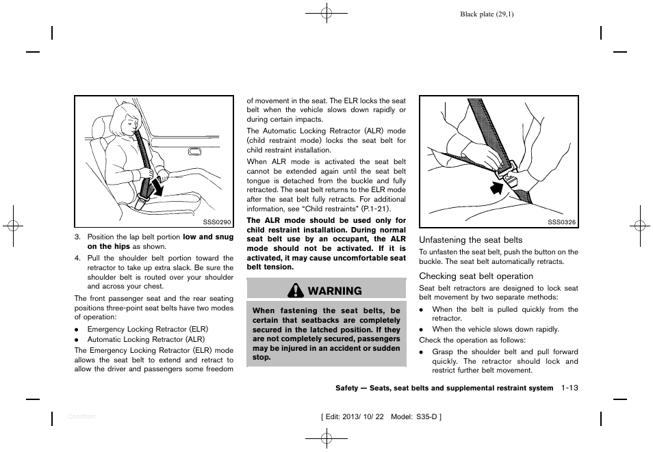 Warning | NISSAN 2014 Rogue Select - Owner's Manual User Manual | Page 31 / 323