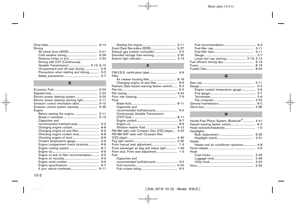 NISSAN 2014 Rogue Select - Owner's Manual User Manual | Page 316 / 323