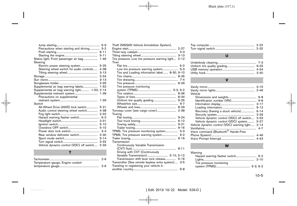 NISSAN 2014 Rogue Select - Owner's Manual User Manual | Page 319 / 323