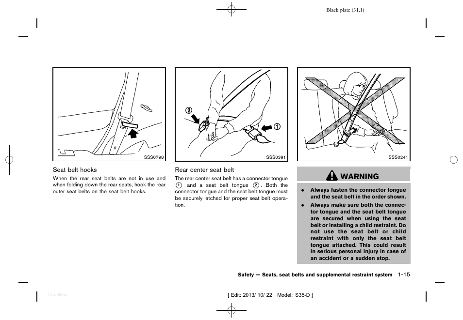 Warning | NISSAN 2014 Rogue Select - Owner's Manual User Manual | Page 33 / 323