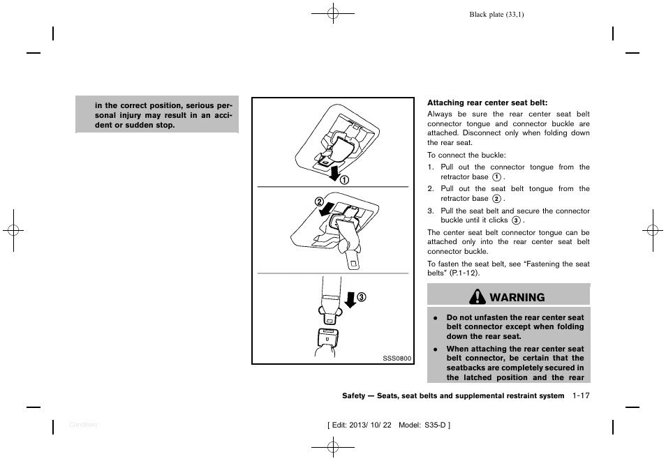 Warning | NISSAN 2014 Rogue Select - Owner's Manual User Manual | Page 35 / 323