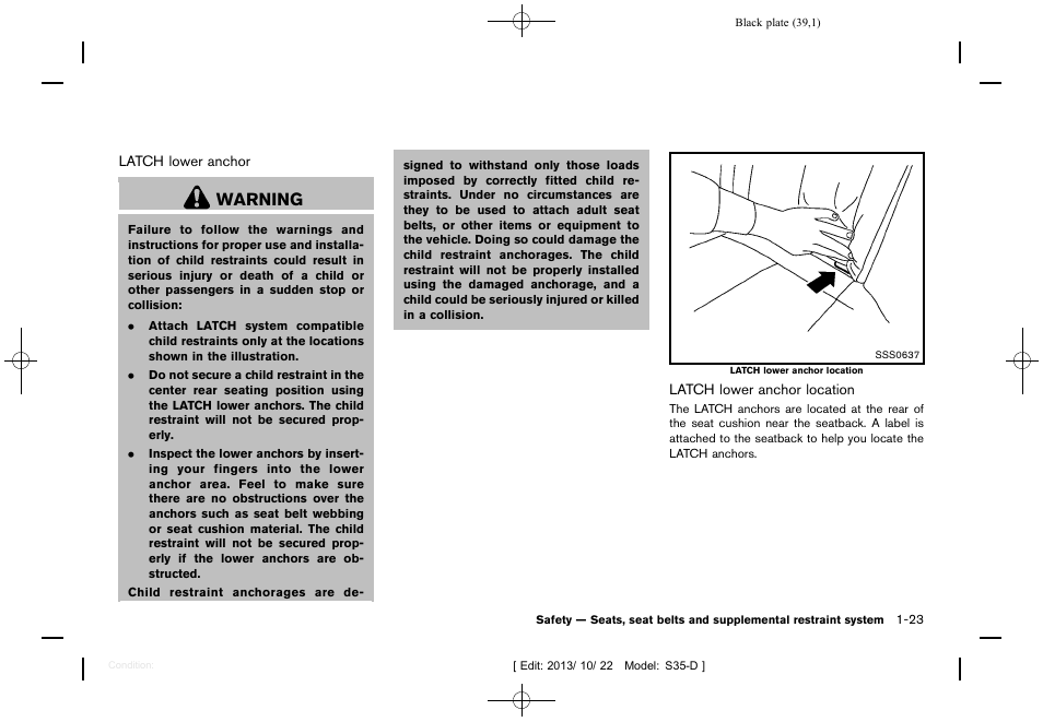Warning | NISSAN 2014 Rogue Select - Owner's Manual User Manual | Page 41 / 323