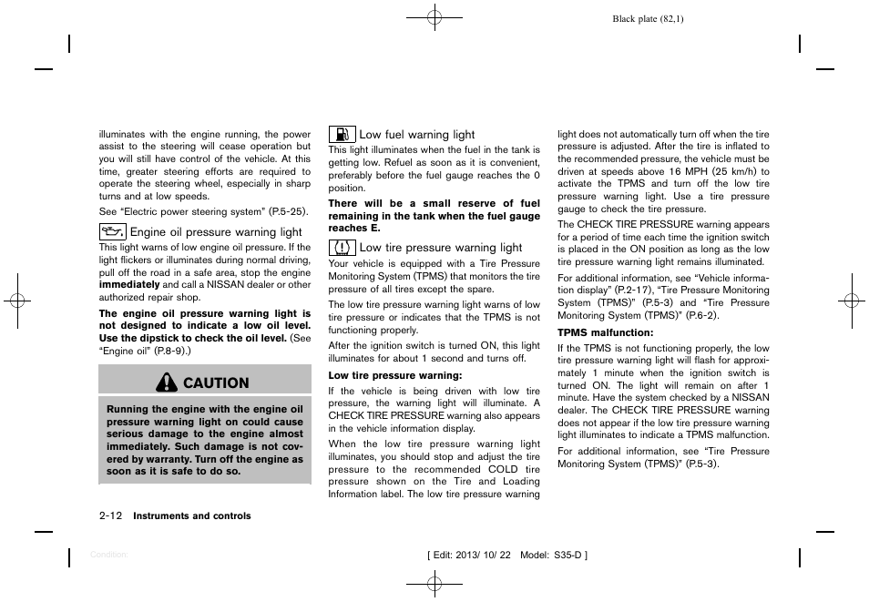 Caution | NISSAN 2014 Rogue Select - Owner's Manual User Manual | Page 84 / 323
