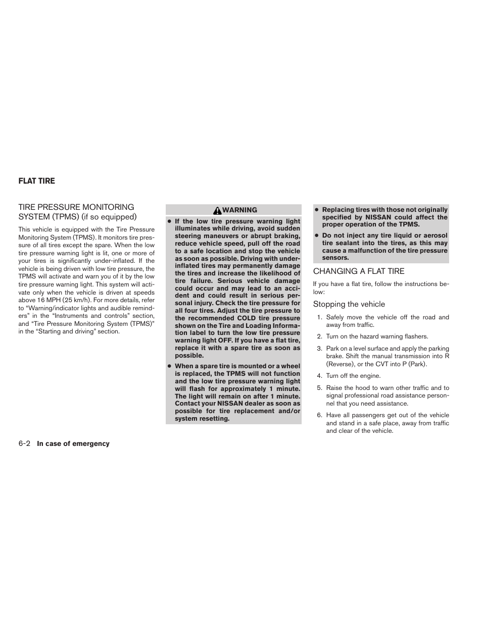 Flat tire -2 | NISSAN 2011 Sentra - Owner's Manual User Manual | Page 263 / 366